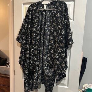 Floral Black Cape for Women